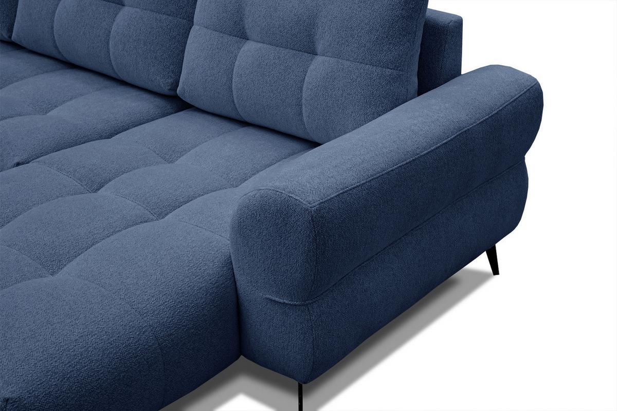 ECKSOFA SALVINI 4-Sitzer, dunkelblau - Schwarz/Dunkelblau, Holzwerkstoff/Textil (292/158cm) - Wozimo