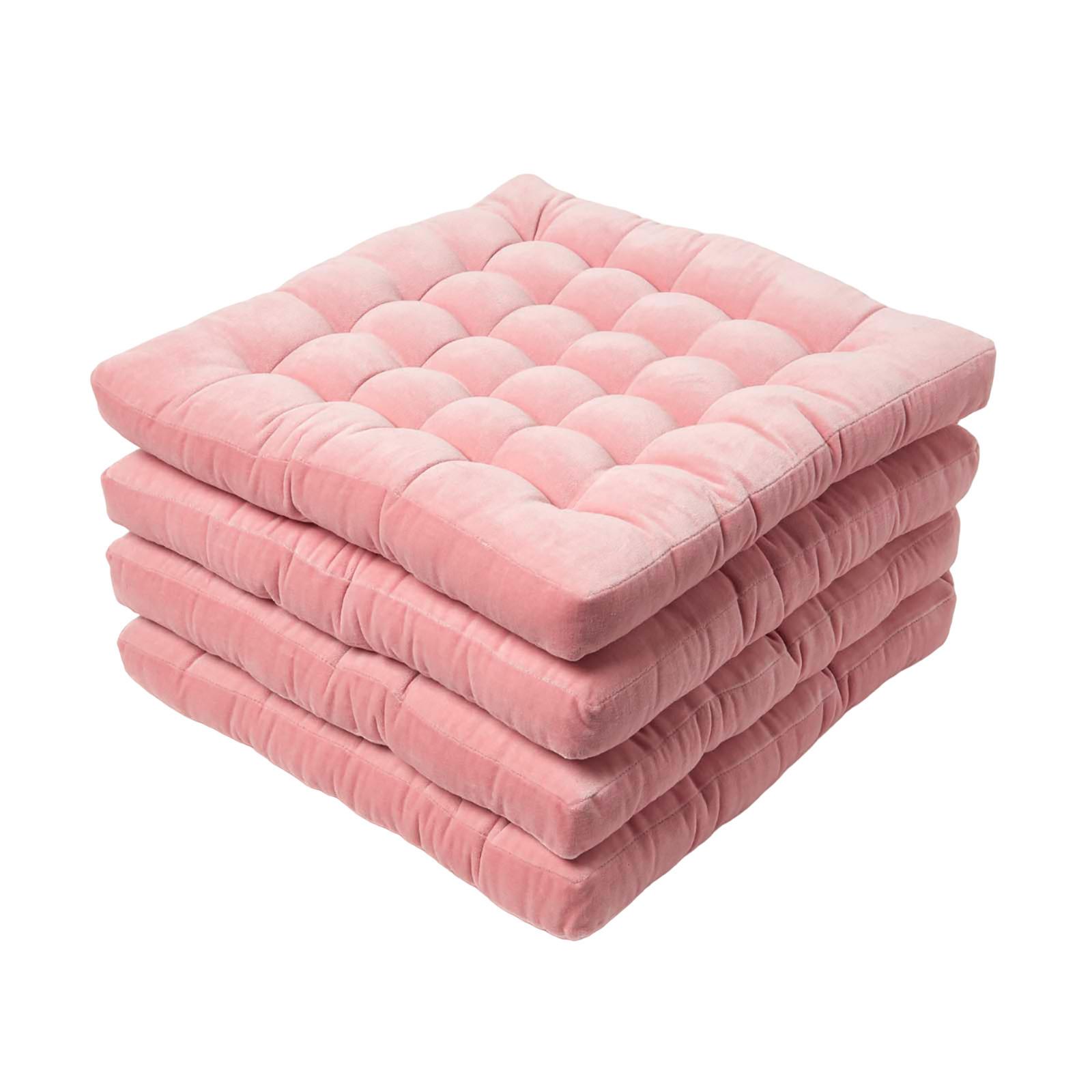 STUHLKISSEN Samt 4er-Set rosa 40/40/5 cm - Rosa, Textil (40/40/5cm) - Homescapes