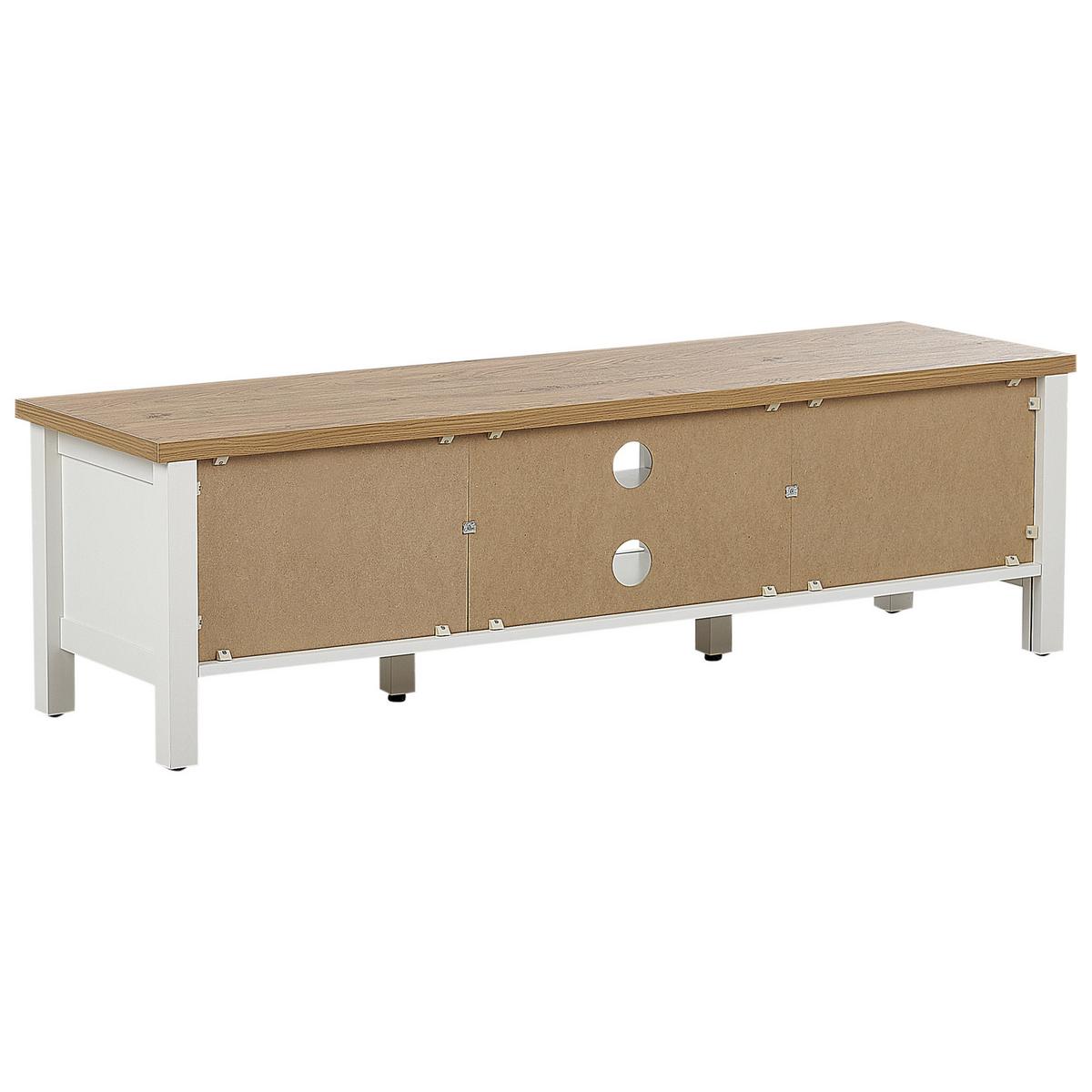 TV-MÖBEL Cremeweiß Atoca - Creme/Weiß, Holzwerkstoff (140/41/39cm) - Beliani