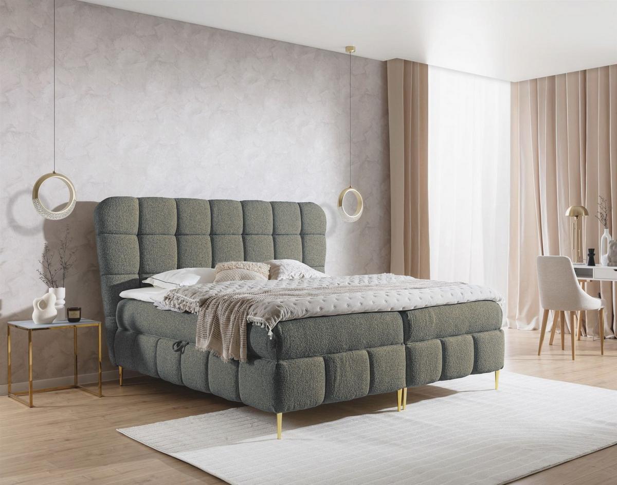 BOXBETT Grazia In Corbett - Dunkelgrau, Holzwerkstoff/Textil (120/200cm) - Fun Möbel