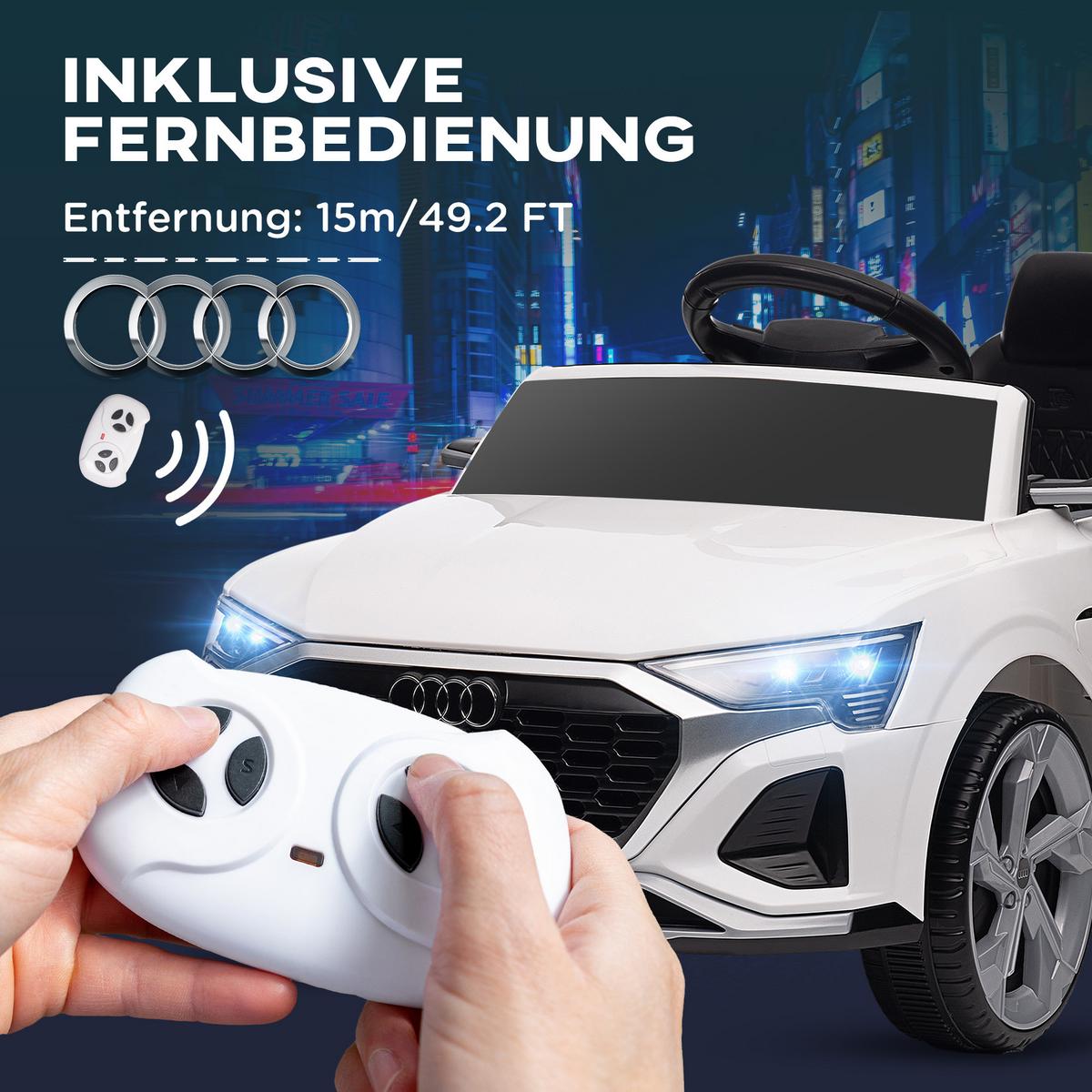 KINDER Elektroauto 12V Kinderauto mit 2,4G Fernbedienung, MP3 Musik & Hupe - Weiß, Kunststoff (98/49.5/43cm) - AIYAPLAY
