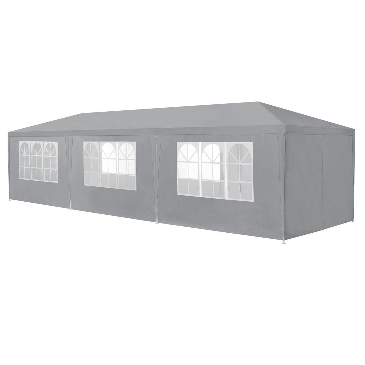 PARTYZELT Wedau - Dunkelgrau, Kunststoff/Metall (900/255/300cm) - casa.pro