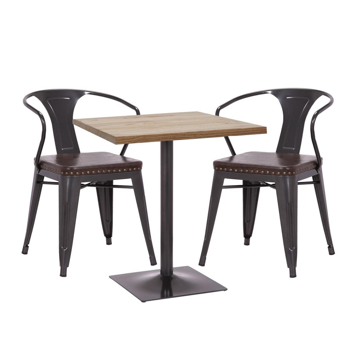 BISTROTISCH eckig Braun - Braun, Holz (70/70/75cm) - MCW