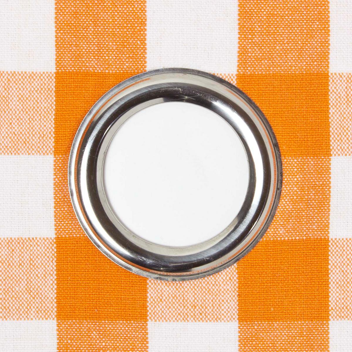 ÖSENVORHANG Karomuster blickdicht 2er-Set, 137/228 cm - Orange, Textil (137/228cm) - Homescapes