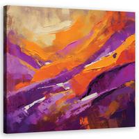 WANDBILD gemalte abstraktion lila - Lila, Textil (30/30cm) - Feeby
