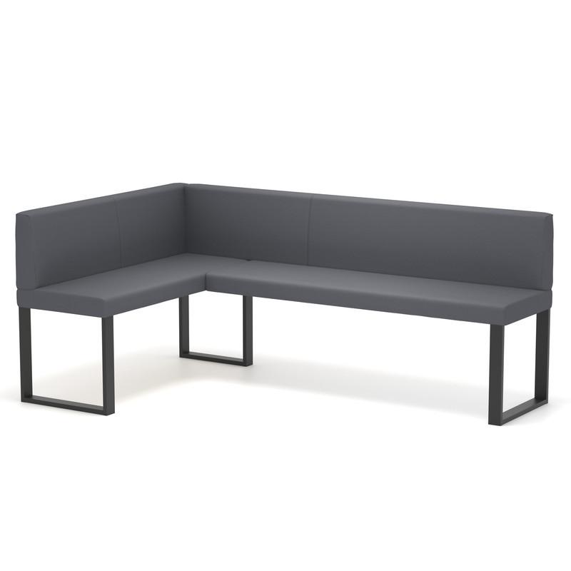 ECKBANK links SANA U Kunstleder glatt, 128/168 cm Grau - Grau, Kunststoff/Textil (128/168cm) - Idohome