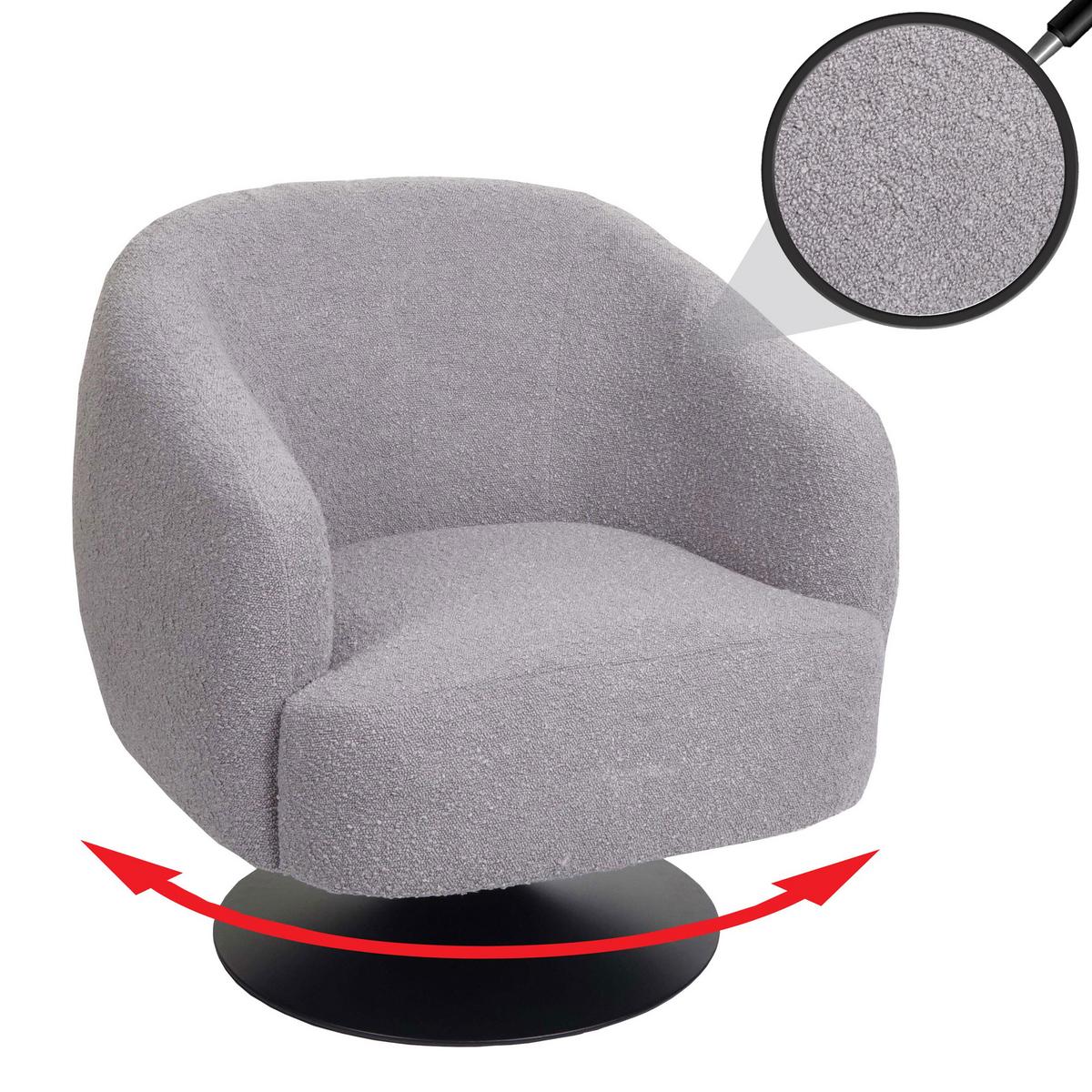 LOUNGE-SESSEL Hellgrau - Hellgrau, Textil (75/78/83cm) - MCW