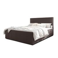 BOXBETT LEVENTE 160x200 cm mit Bettkasten und Matratze - Braun + TOPPER - Schwarz/Braun, Holz/Holzwerkstoff (160/200cm) - AX Living
