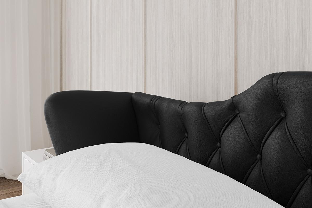 POLSTERBETT mit Bettkasten und Lattenrost, Boxbett ohne Matratze - ZORAN-V1 120x200 Schwarz Kunstleder - Schwarz Hochglanz, Holzwerkstoff/Textil (120/200cm) - ALTDECOR