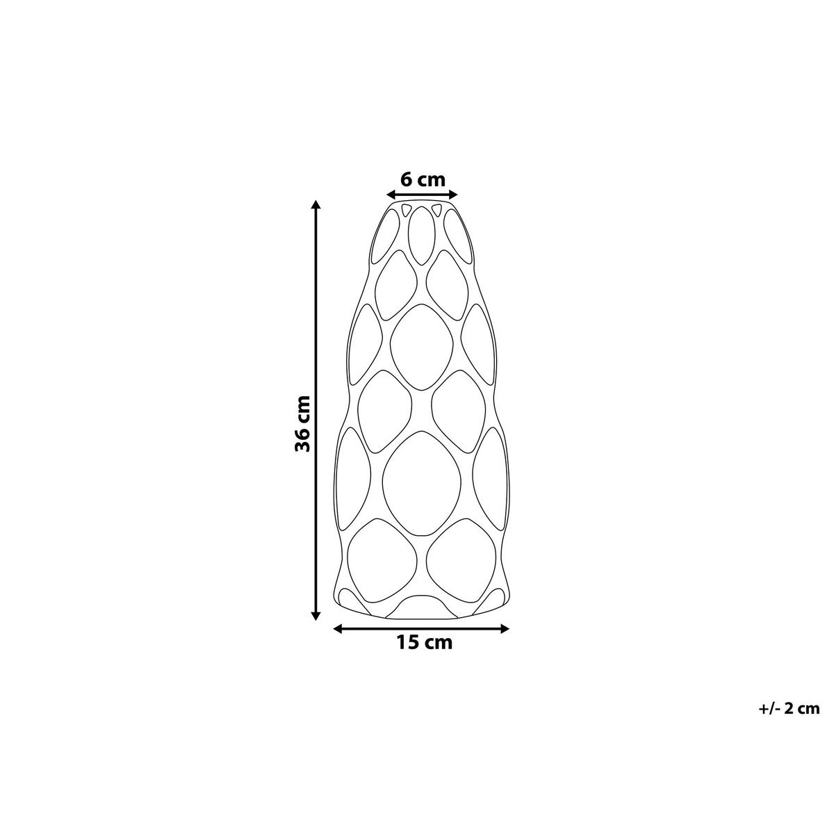 BLUMENVASE Steinzeug weiß Avila - Weiß, Stein (36cm) - Beliani