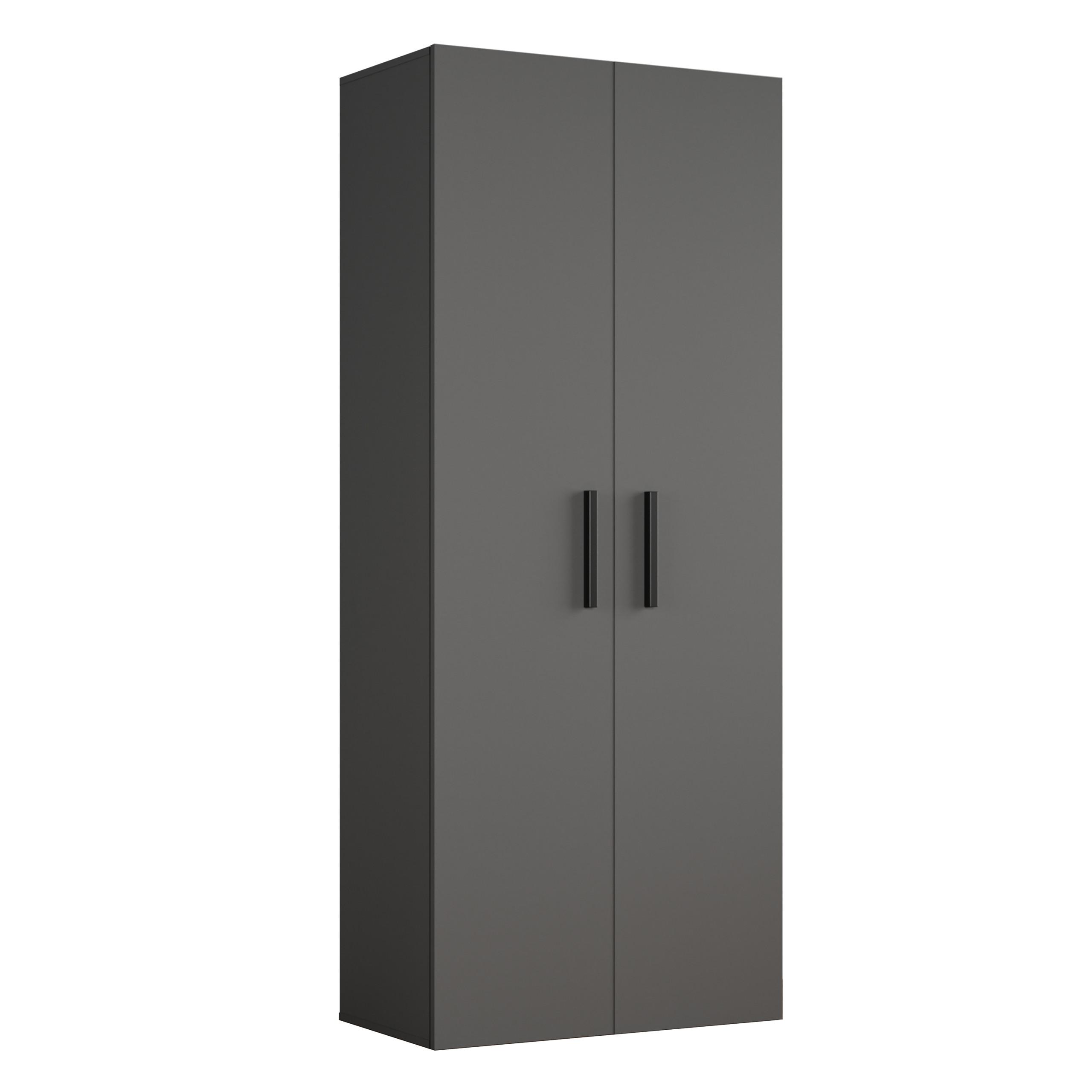 GARDEROBENSCHRANK MODULO 80/204/40 cm Modern Garderobe-Set Grau - Grau, Holzwerkstoff (80/204/40cm) - MASSENO