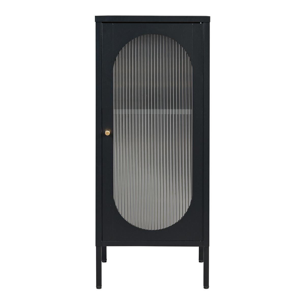 VITRINENSCHRANK Karlskrona - Schwarz, Glas/Metall (42.5/101.5/40cm) - [en.casa]