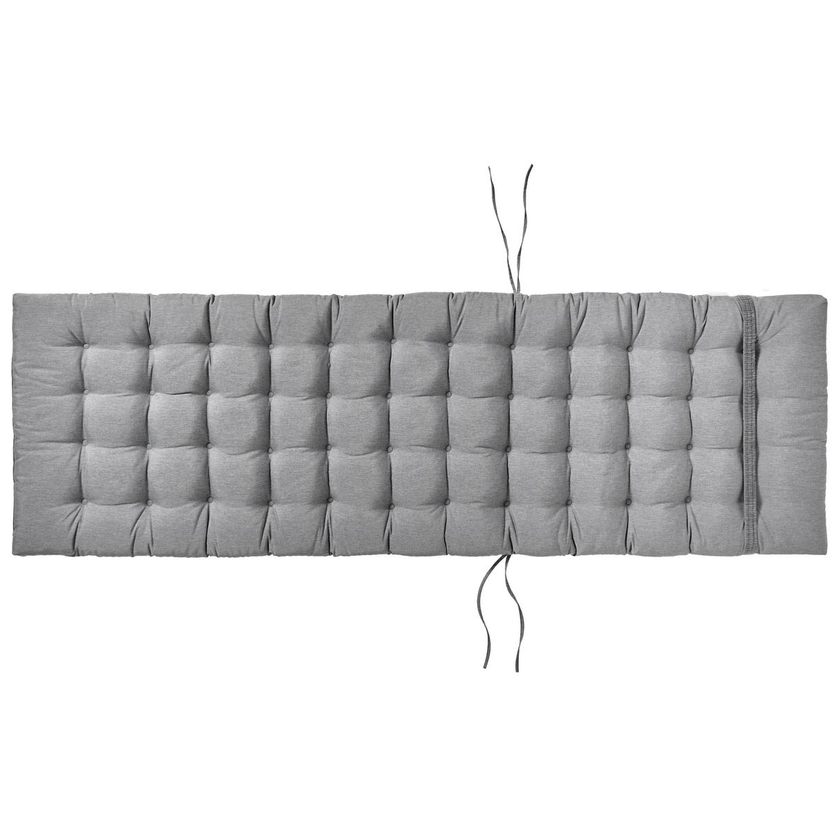 LIEGENAUFLAGE Grau meliert 56/189 cm Cesana Premium - Grau, Textil (189/5/56cm) - Beliani
