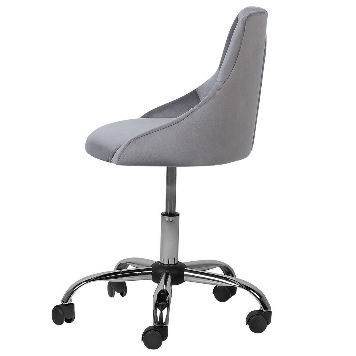 BÜRODREHSTUHL Polyester Grau Parrish - Grau, Textil/Metall (60/75/60cm) - Beliani