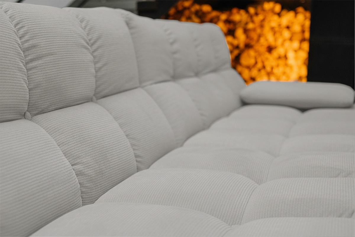 ECKSOFA VIVIEN Grau Cord - Schwarz/Grau, Kunststoff/Textil (290/178cm) - KAWOLA