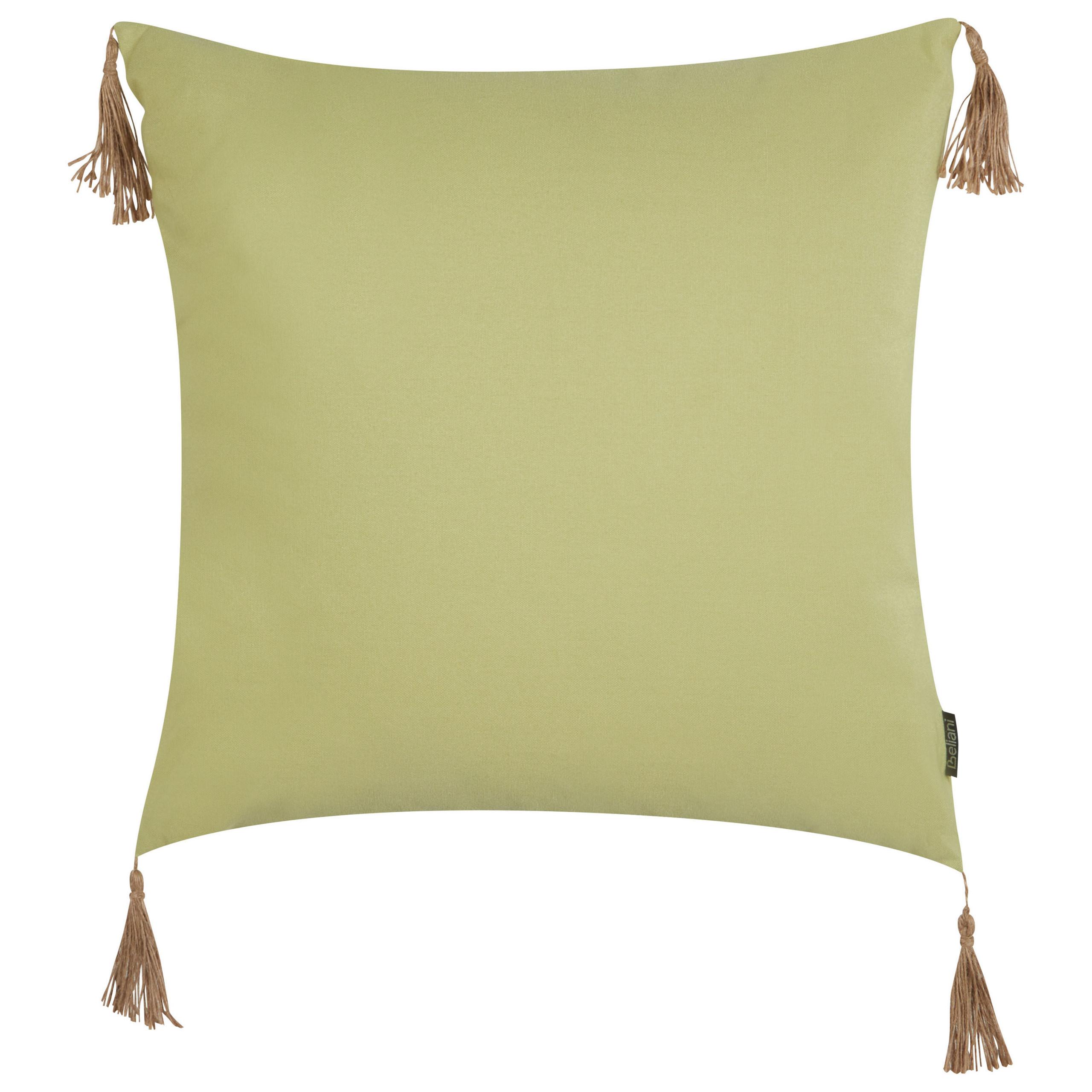 DEKOKISSEN Grün 45/45 cm Chmistar - Braun/Grün, Textil (45/45/12cm) - Beliani