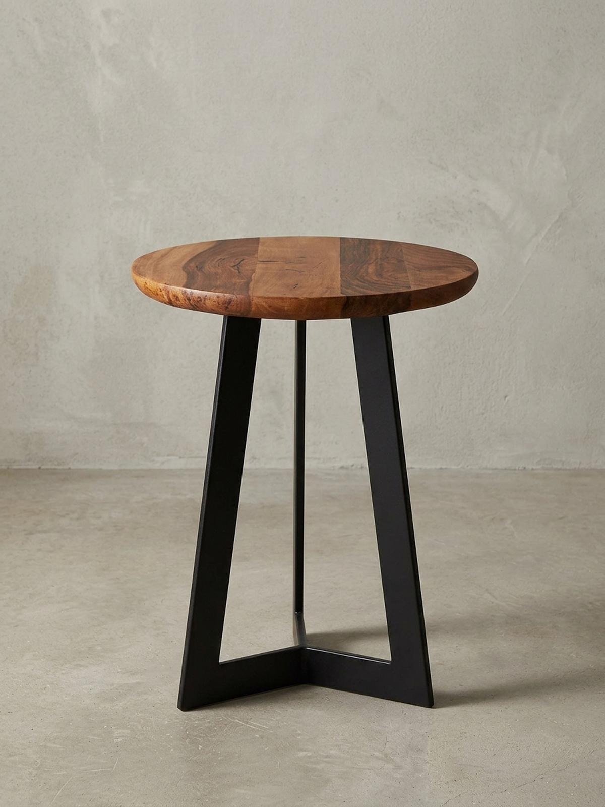 BEISTELLTISCH – Holz Metall Braun Schwarz 40x40 cm Industrial Maserung - Schwarz/Braun, Holz/Metall (35/35/45cm) - KADIMA DESIGN