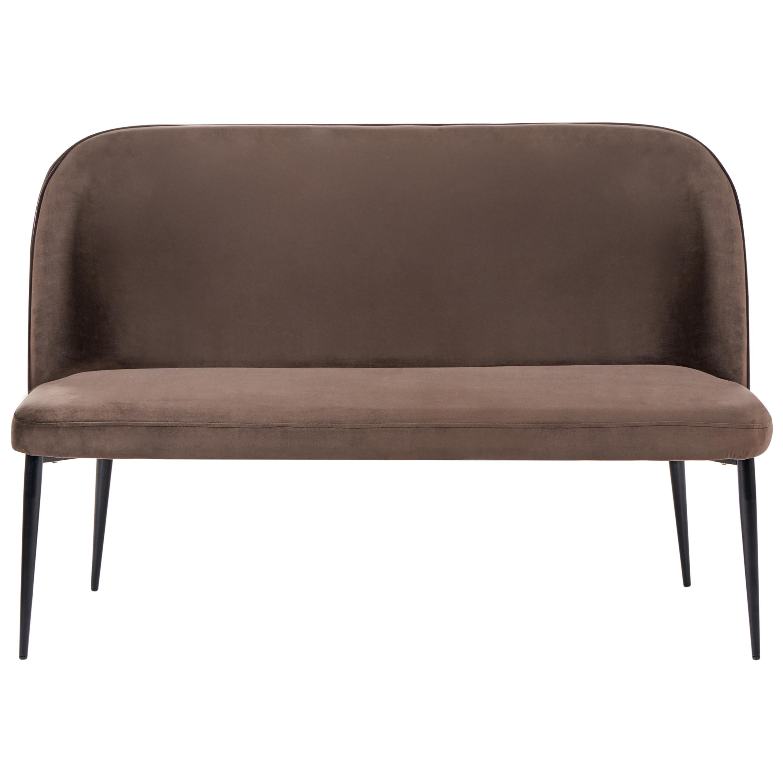 ESSZIMMERBANK 2-Sitzer Samtstoff Dunkelbraun Osby - Dunkelbraun, Textil (130/85/60cm) - Beliani