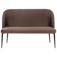 ESSZIMMERBANK 2-Sitzer Samtstoff Dunkelbraun Osby - Dunkelbraun, Textil (130/85/60cm) - Beliani