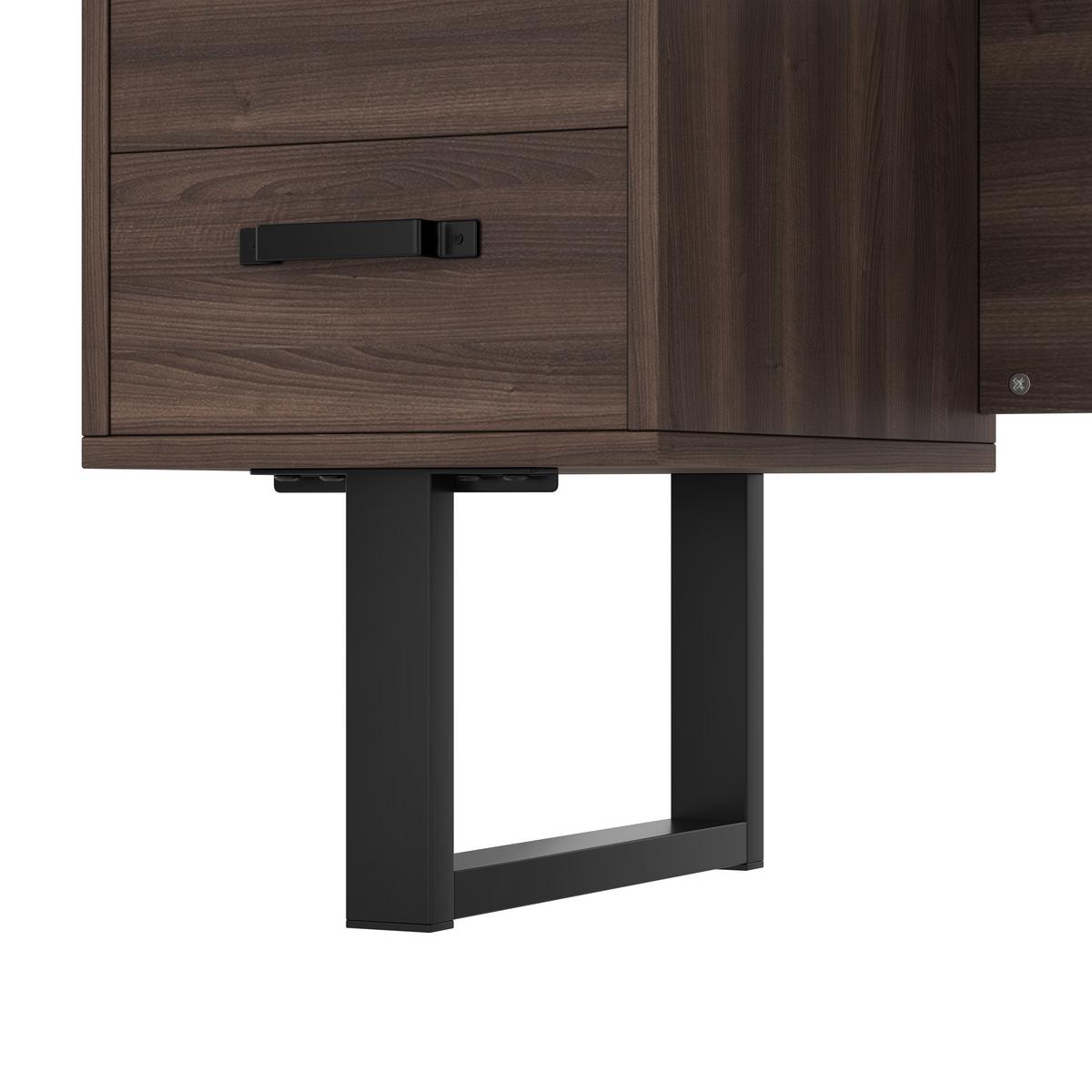 BÜROSCHREIBTISCH braun-schwarz, Stahlgestell, 3 Schubladen - Walnussfarben, Holzwerkstoff (54/135/76cm) - Urban Meuble
