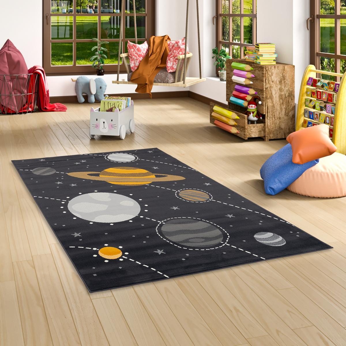 KINDERTEPPICH PASSION KIDS PLANETEN - Grau, Textil (200/290cm) - Pergamon