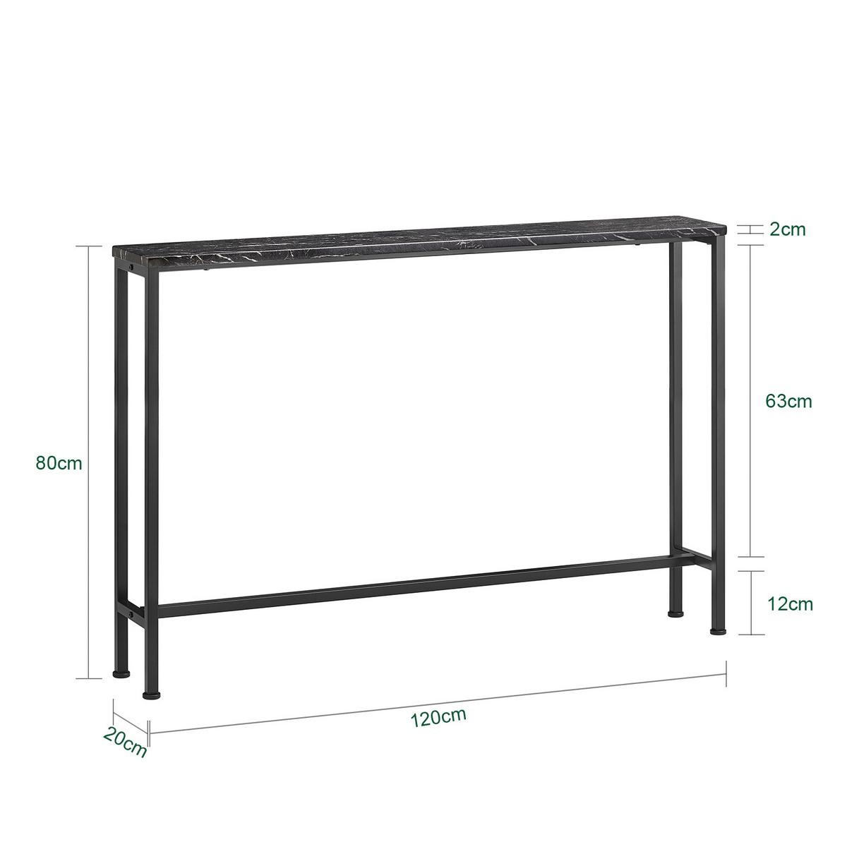 KONSOLENTISCH Schwarz - Schwarz, Holzwerkstoff/Metall (20/120/80cm) - SoBuy