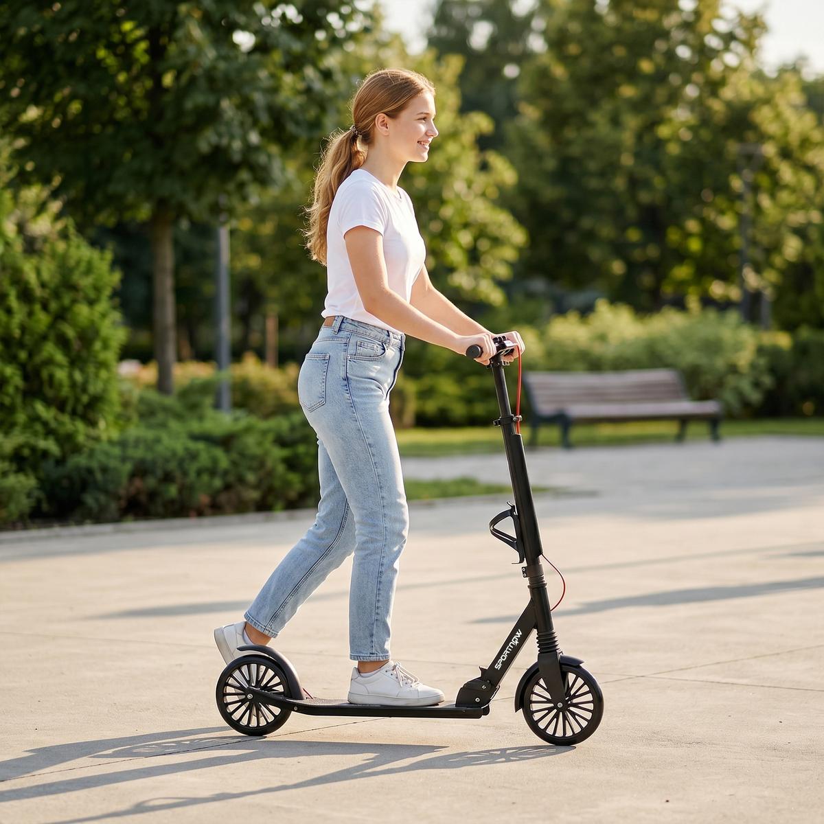 TRETROLLER Aluminium PU Schwarz - Schwarz, Metall (91/39/100cm) - SPORTNOW