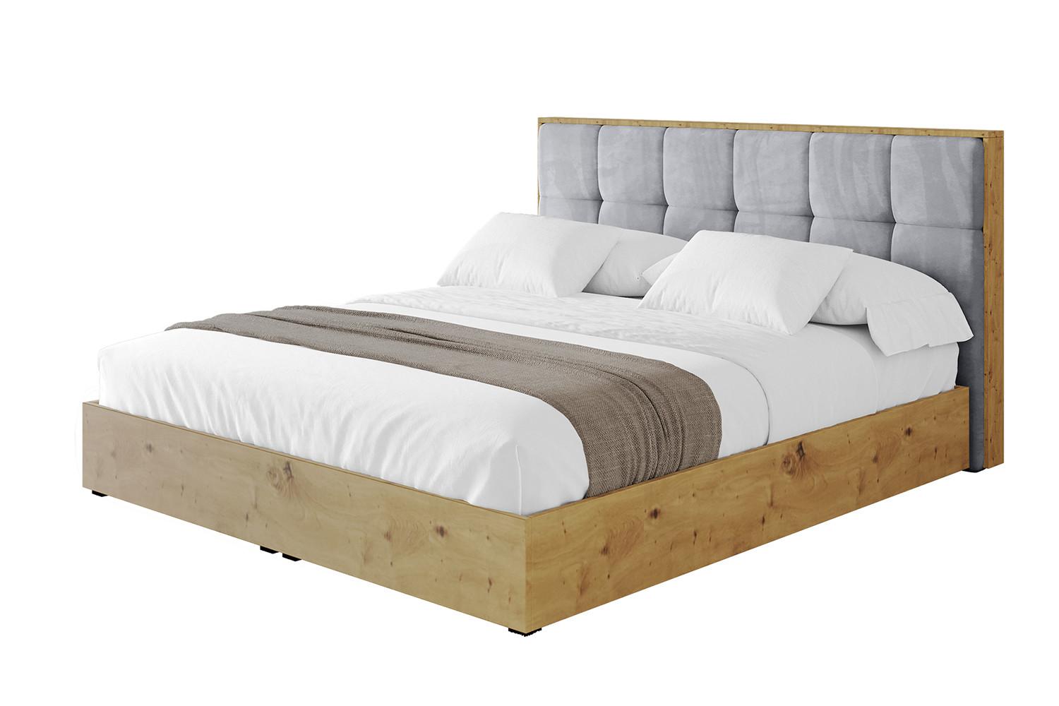 POLSTERBETT mit Bettkasten und Lattenrost, Boxbett ohne Matratze - ENZO7 200x200 - Hellgrau, Holzwerkstoff/Textil (200/200cm) - ALTDECOR