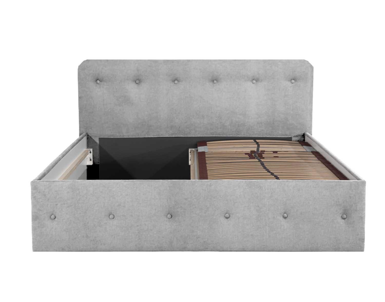 POLSTERBETT Luxi Grau 180 x 200 x 40 cm Stauraum ohne hydraulische Funktion Ohne Matratze und Lattenrost - Grau, Holz (180/200cm) - Halmon Schlafkomfort Betten 