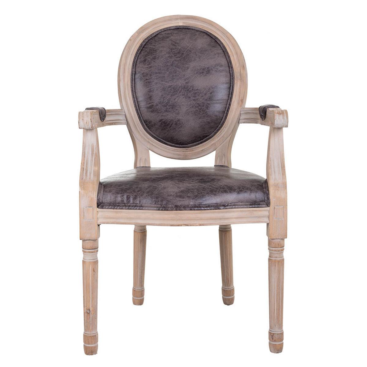 STUHL auz Holz gepolsterter braun 55x46x48/96 cm - Grau, Holz (55/96/46cm) - Wanderlust