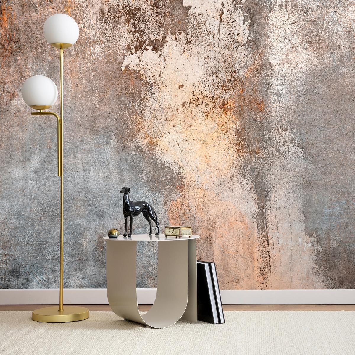 FOTOTAPETE für Wohnzimmer Beton Abstraktion 150x105 - Beige/Orange, Papier (150/105cm) - Muralo