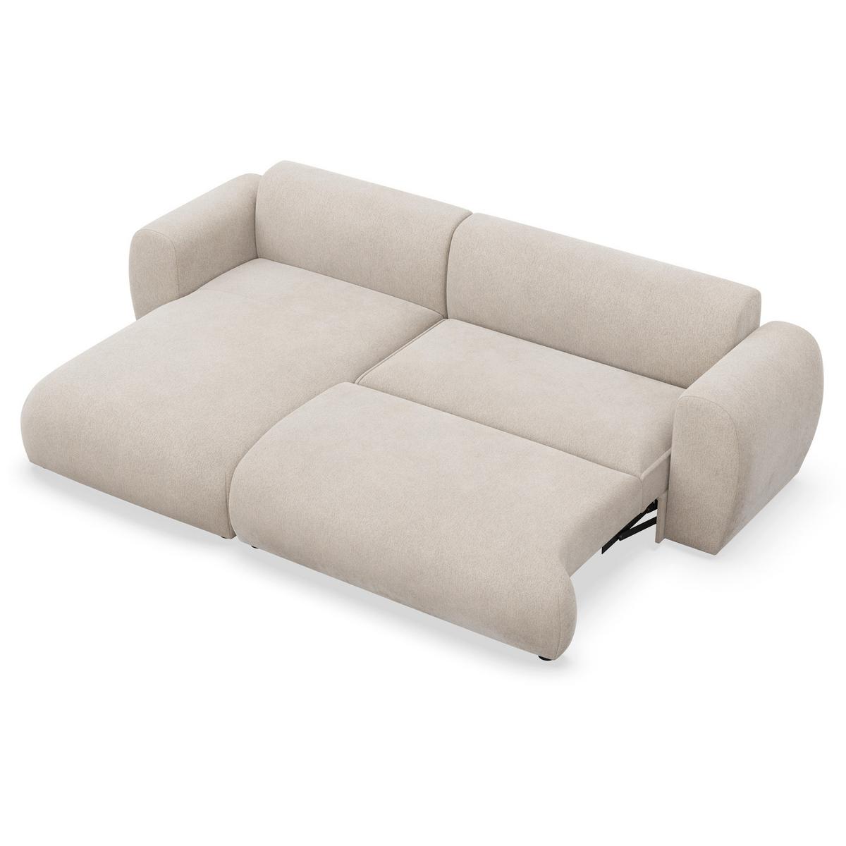 ECKSOFA Emia Beige links - Beige/Schwarz, Kunststoff/Textil (262/156cm) - Selsey