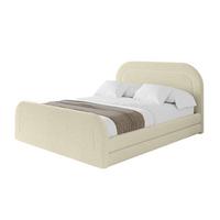 POLSTERBETT mit Bettkasten, Fußteil und Lattenrost, Boxbett ohne Matratze - LERIS-Z 180x200 Beige - Taupe, Holzwerkstoff/Textil (180/200cm) - ALTDECOR