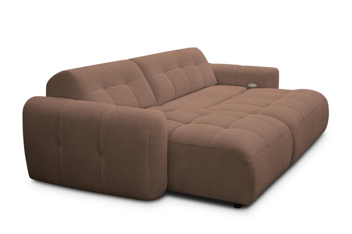 ECKSOFA LUMERO 4-Sitzer LINKS, braun - Schwarz/Braun, Holz/Textil (275/166cm) - Courtois Laville