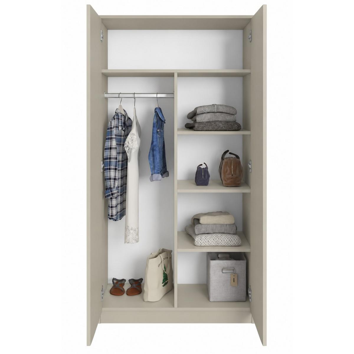 DREHTÜRENSCHRANK Classic mit 2 Türen, ohne Schubladen, 90 cm, Kaschmir - Kaschmir, Textil (90/180/50cm) - Beautysofa