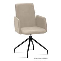 ARMLEHNSTUHL drehbar (2er-Set) Djanna 52x92x60 Schwarz/Natur - Schwarz/Naturfarben, Kunststoff (60/92/52cm) - 58aufmkessel