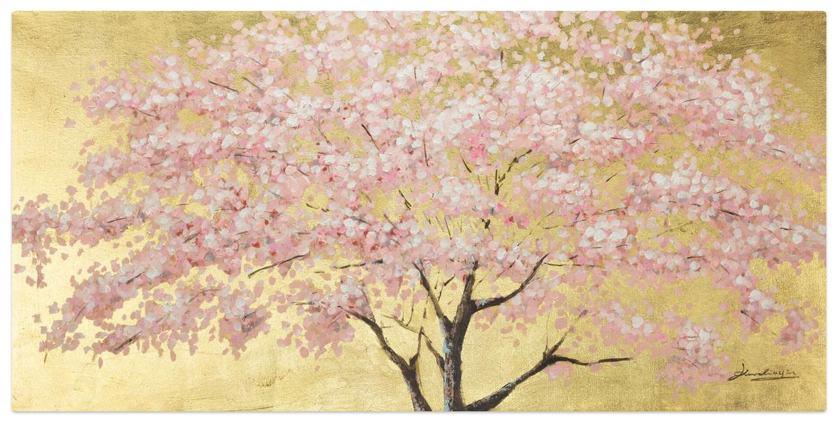 ÖLGEMÄLDE 120/60 cm - Pink/Braun, Holz/Textil (120/60cm) - KUNSTLOFT