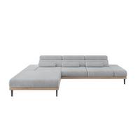 ELEKTRISCHES ECKSOFA Links MONA 316x205x85 Grau Cord - Schieferfarben/Grau, Holzwerkstoff/Textil (316/205cm) - ALTDECOR