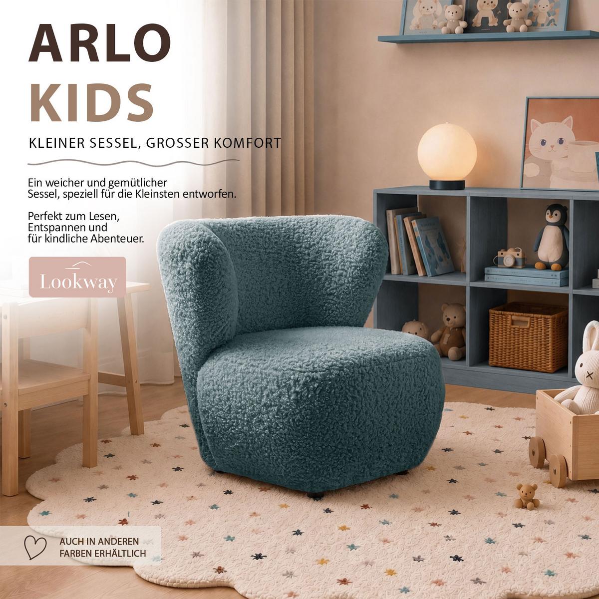 KINDERSESSEL ARLO KIDS Rolf 17 - Blau, Textil (85/74/58cm) - Lookway