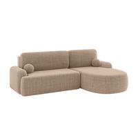 ECKSOFA mit Schlaffunktion und Bettkasten LIRA-L - 264x172x89 Dunkelbeige - Sahara, Holzwerkstoff/Textil (172/264cm) - ALTDECOR