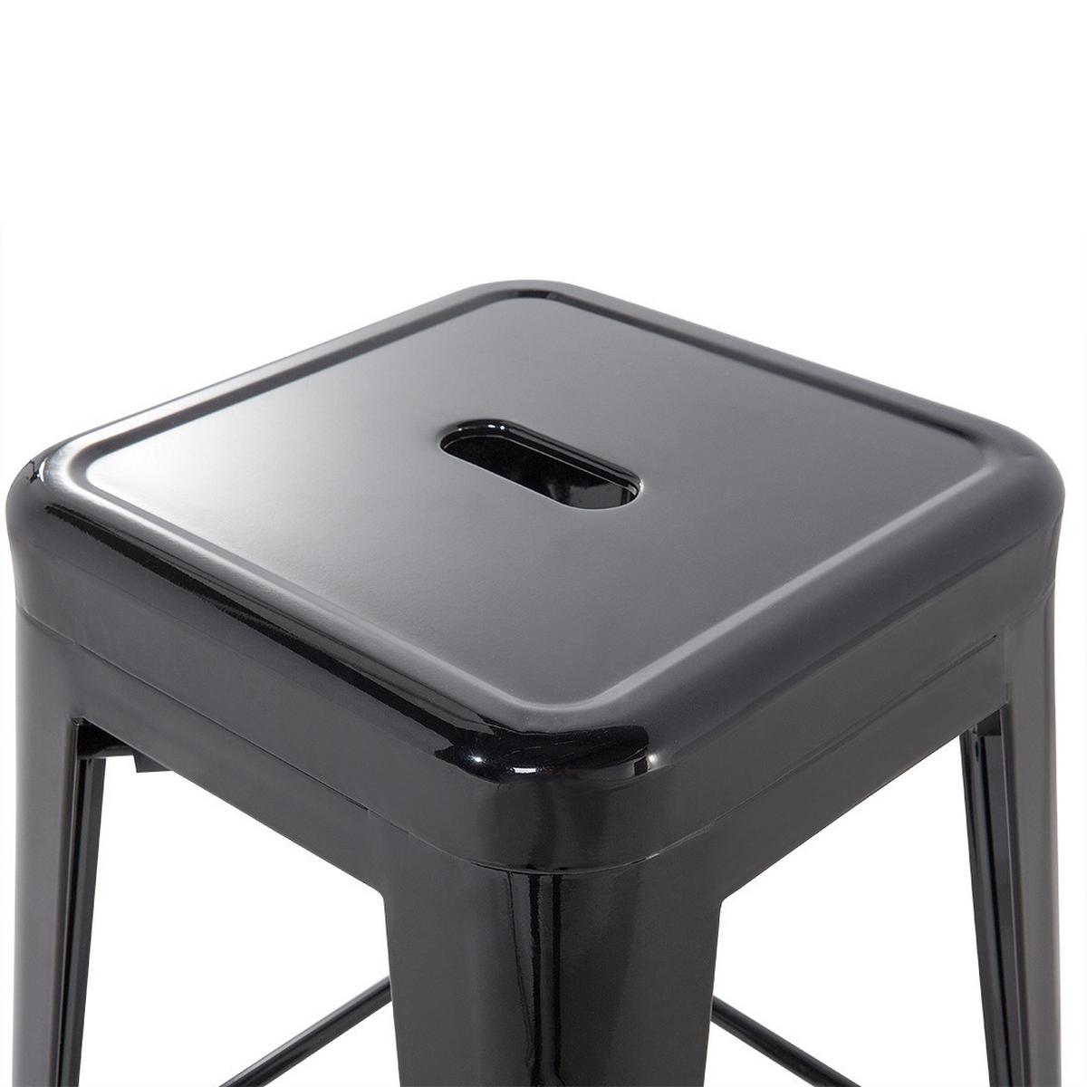 BARHOCKER 2er-Set Metall Schwarz Cabrillo - Schwarz, Metall (42/76/42cm) - Beliani