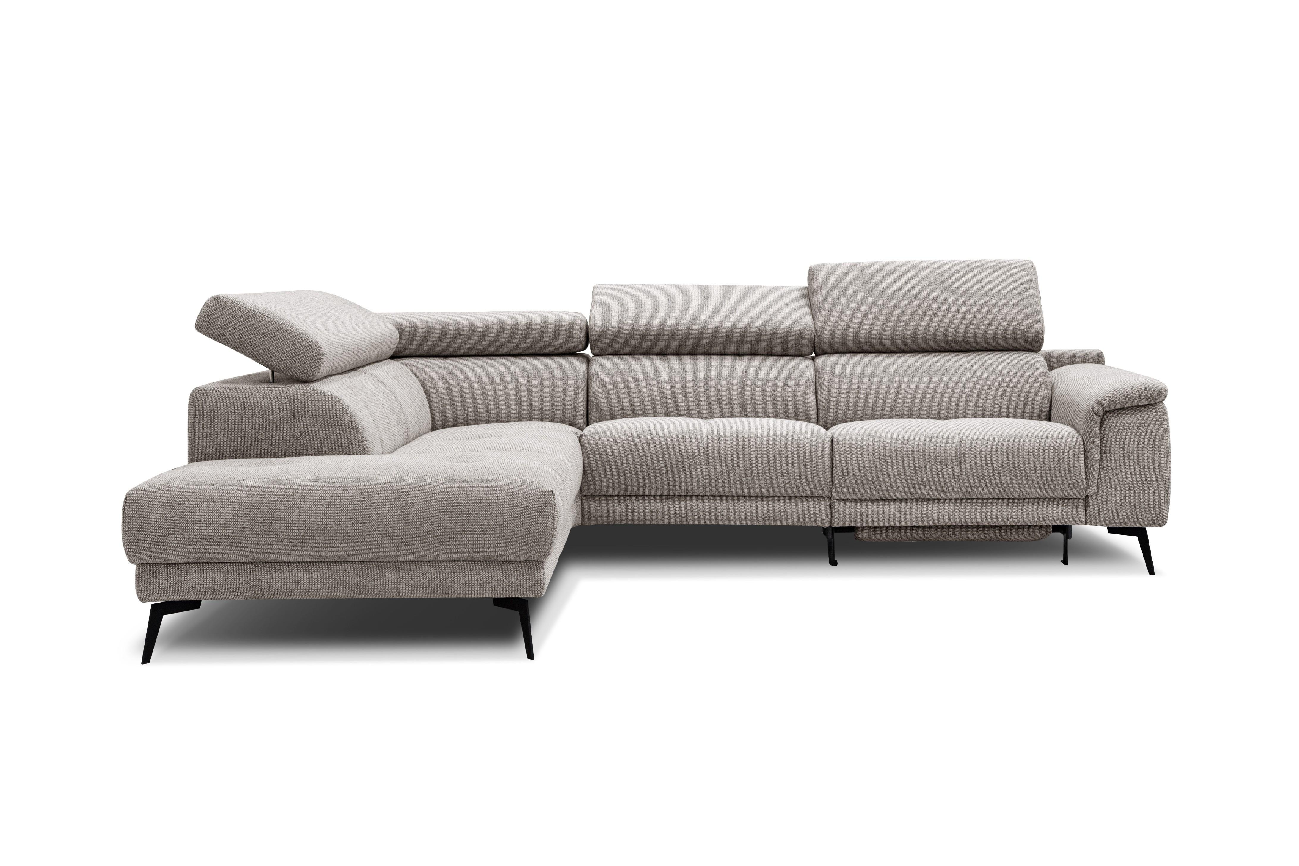 ECKSOFA FIERO 5-Sitzer mit 1 Relaxfunktion, taupe - Taupe, Holzwerkstoff/Textil (228/290cm) - Wozimo