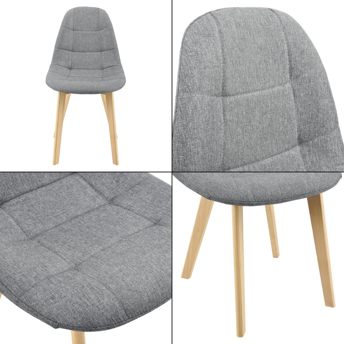 ESSZIMMERSTUHL Kopparberg 2er-Set - Hellgrau, Textil (53/86/47cm) - [en.casa]