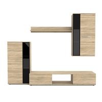 WOHNWAND Formilo Sonoma Eiche 294/180/40 cm Hochwertige TV Wohnwand - Beige, Holzwerkstoff/Kunststoff (294/180/40cm) - AX Living