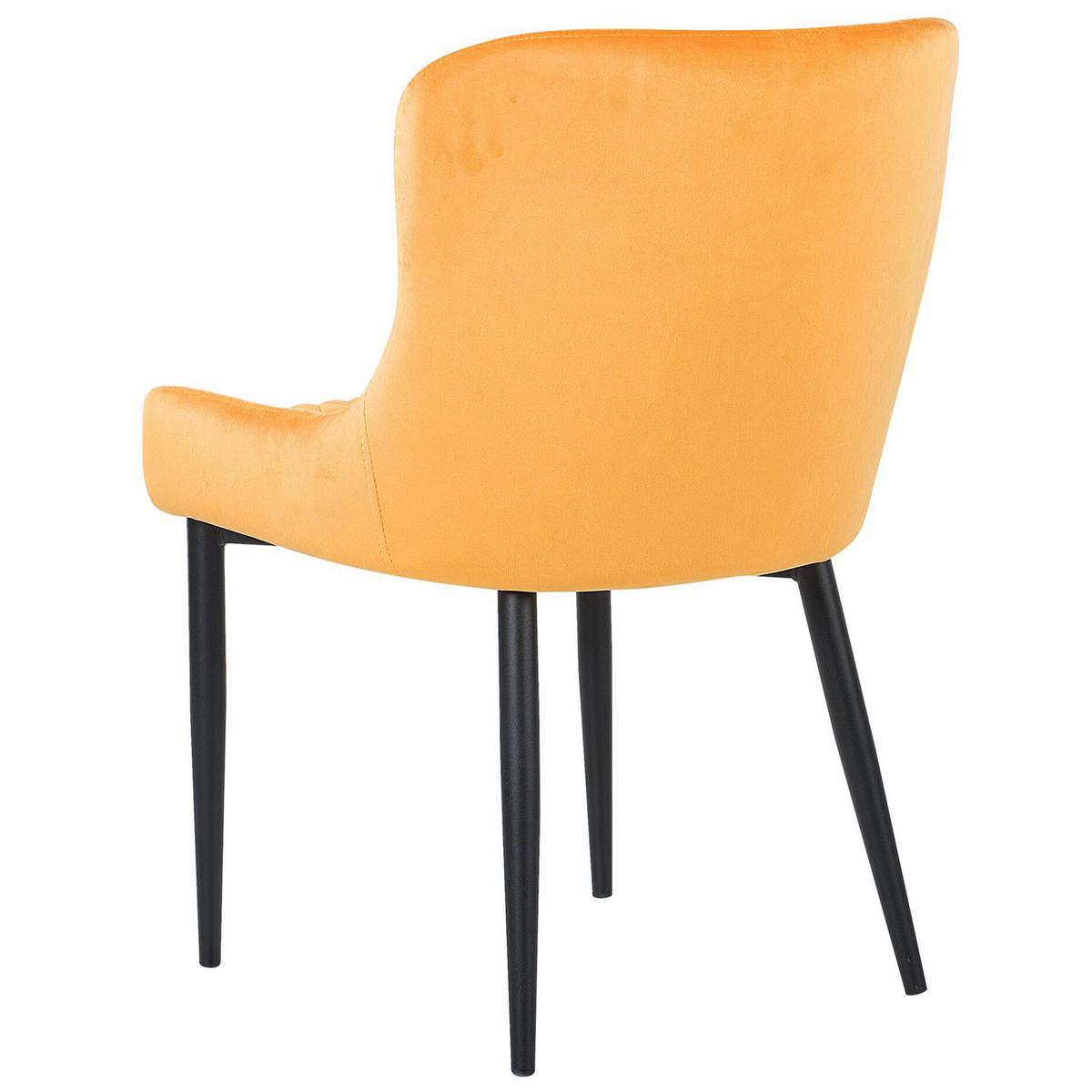 ESSZIMMERSTUHL 2er-Set Samtstoff Gelb Solano - Gelb, Textil/Metall (51/82/52cm) - Beliani
