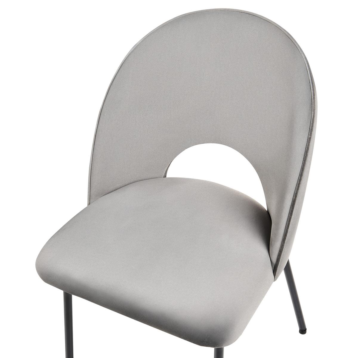 ESSZIMMERSTUHL 2er-Set Samtstoff Grau Covelo - Grau, Textil/Metall (46/84/45cm) - Beliani