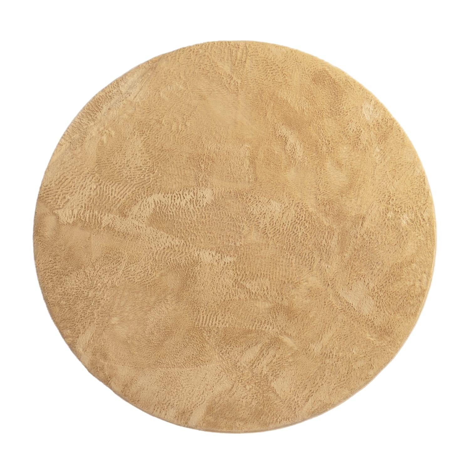 KURZFLORTEPPICH, einfarbig, aus Polyester, Gelb, Ø 80 cm - Gelb, Textil (80/80cm) - KADIMA DESIGN