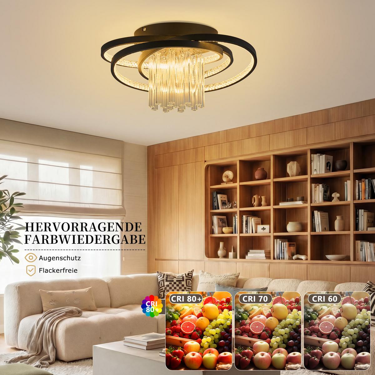 LED DECKENLEUCHTE Nixalin 48/25/20 cm - Schwarz, Metall (48/25/20cm) - ZMH