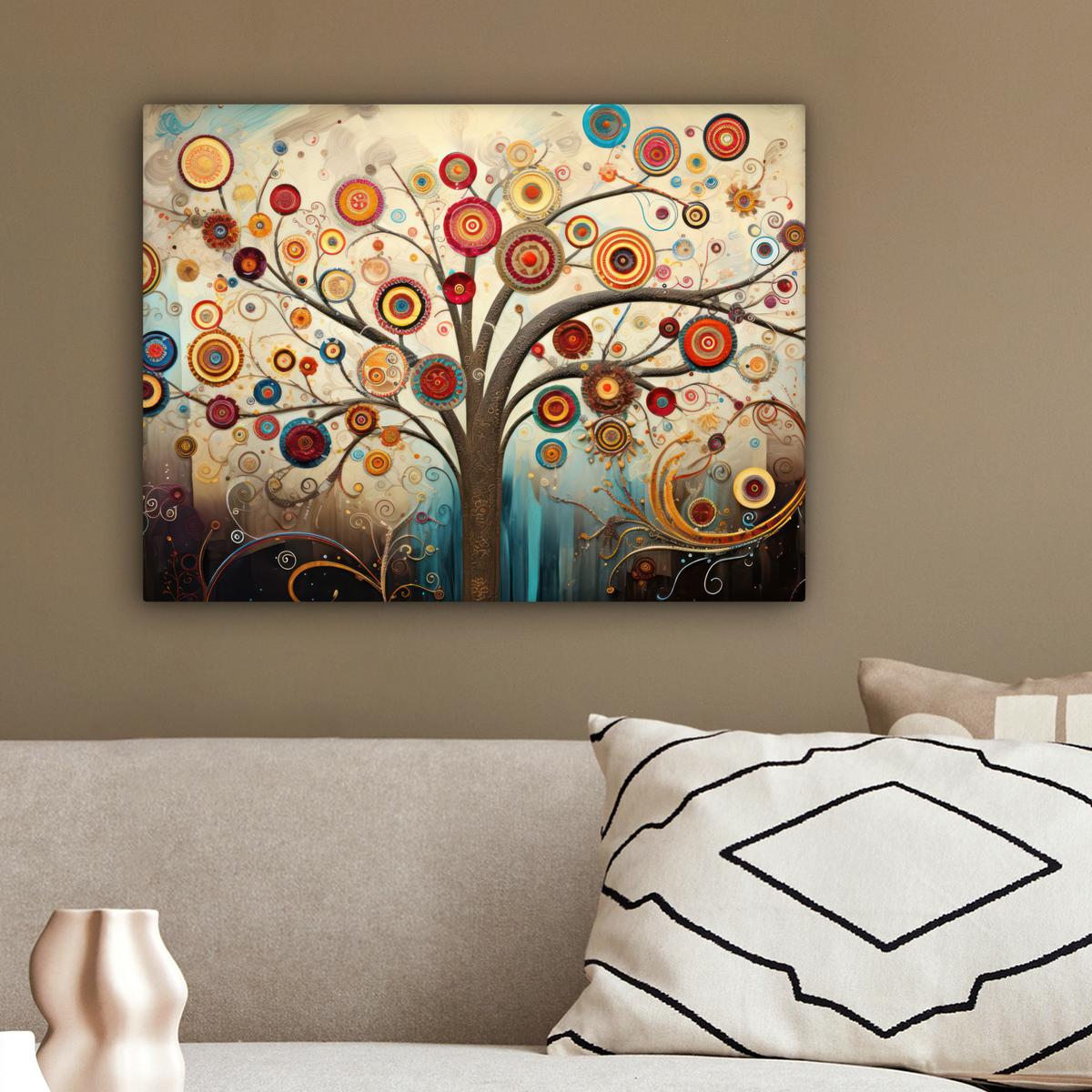 LEINWANDBILD Baum - Baum des Lebens - Farbe Wandbild 40x30 cm - Braun, Textil (40/30cm) - MuchoWow