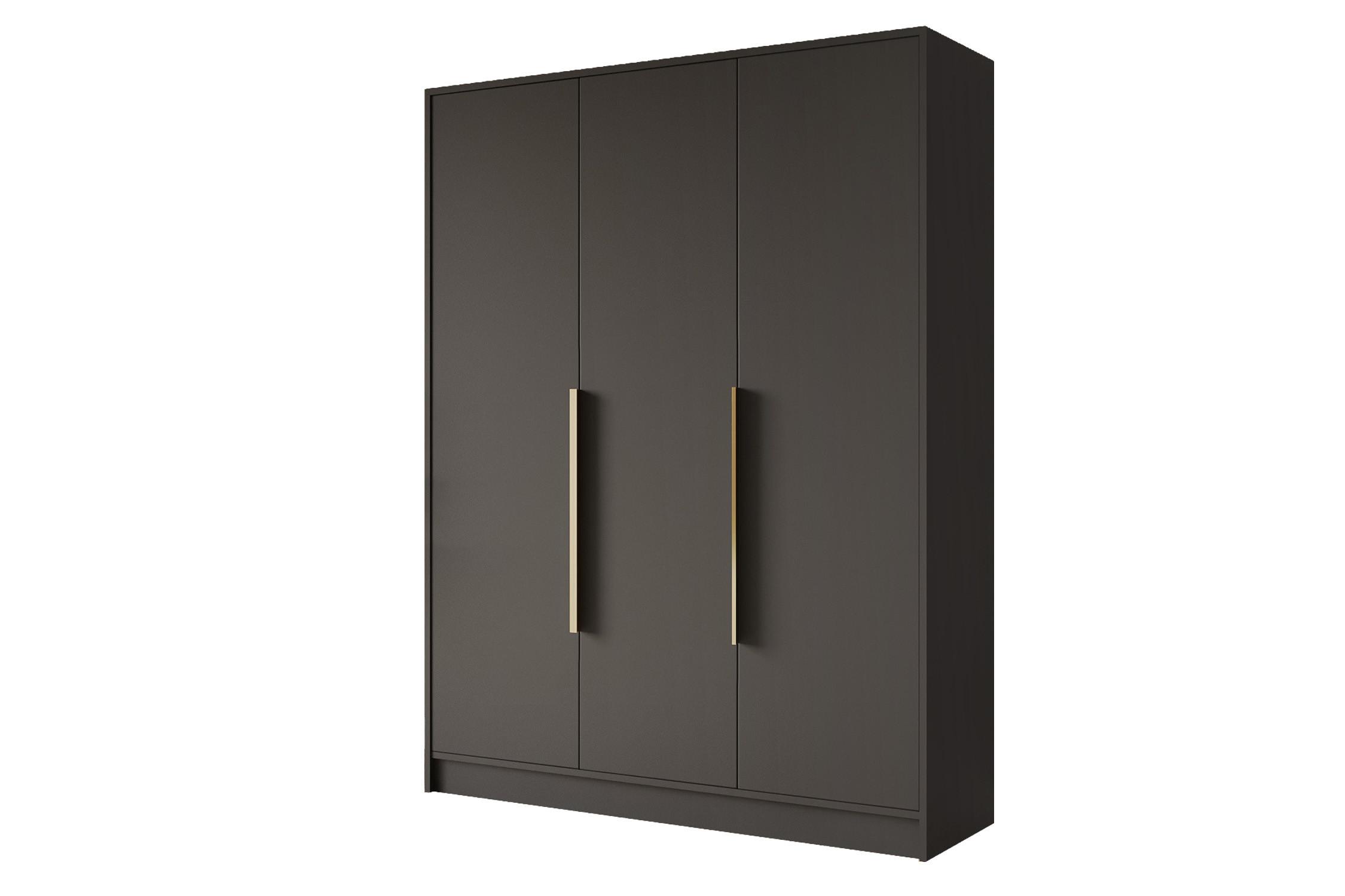 KLEIDERSCHRANK - PORTO - 150 - Schwarz - Goldfarben/Schwarz, Holzwerkstoff (150/200/51cm) - ALTDECOR